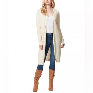 Jessica Simpson Women’s Cream Farren Long Ribbed Cuff Thin Cardigan Sz 2X